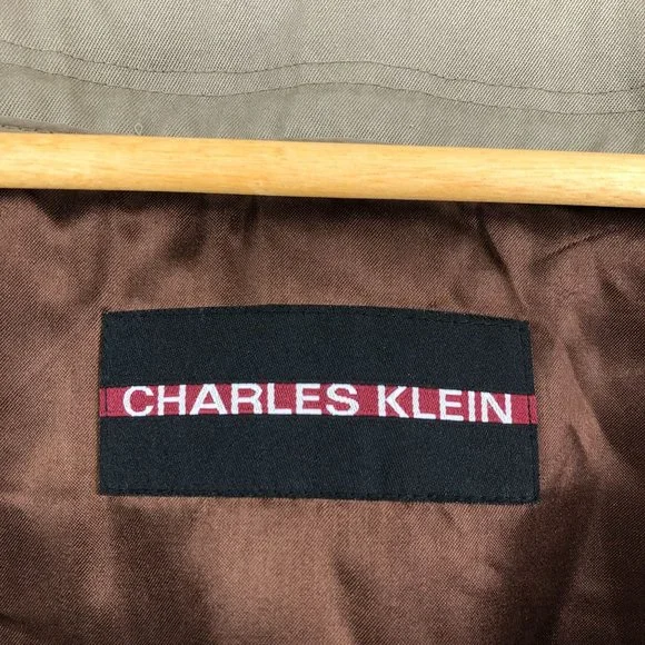 Charles Klein Men's Size 42R Brown Double Breasted Long Sleeve Trench Coat - Picture 8 of 11